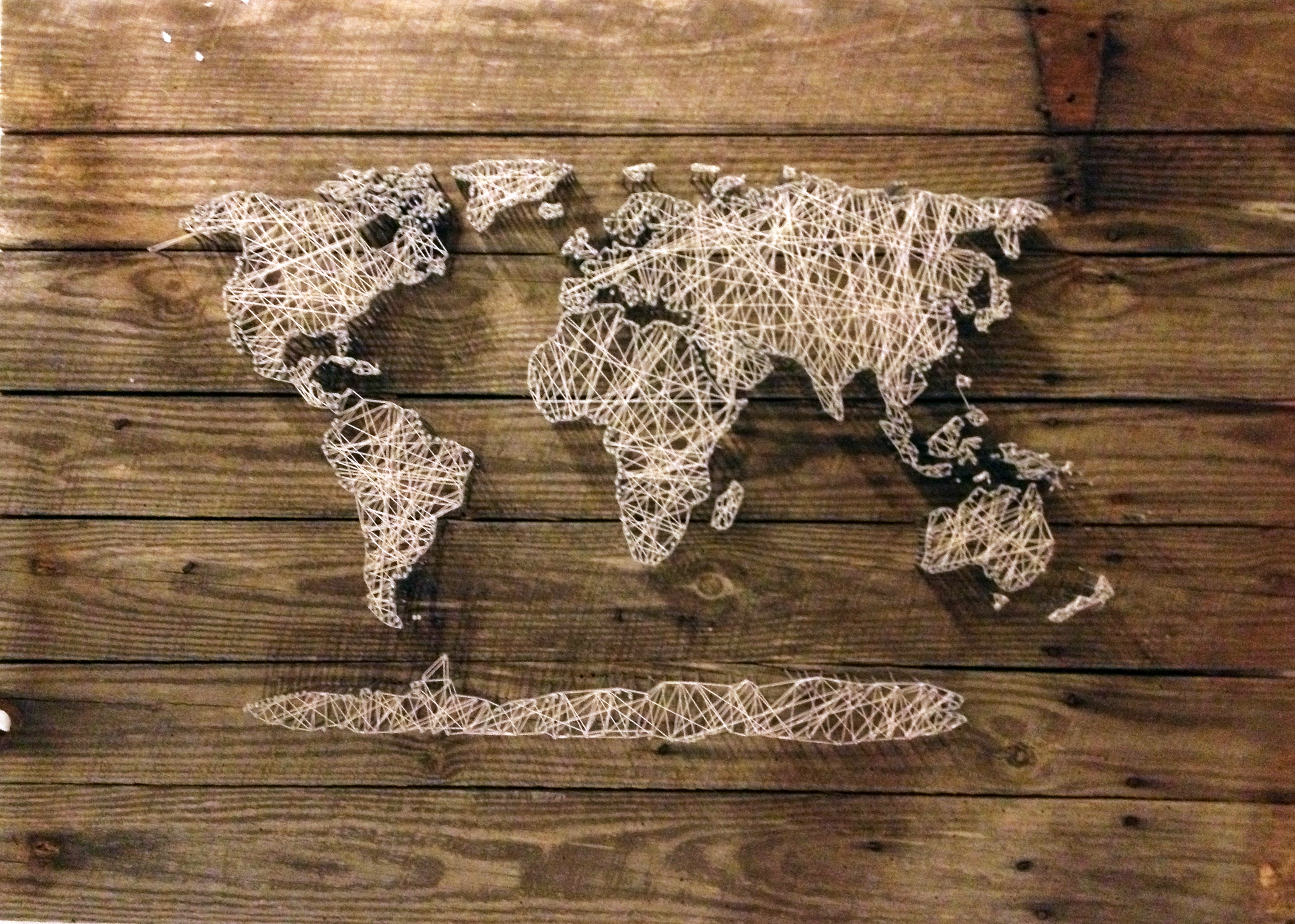 World Map String Art Existence Reclaimed